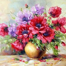 Схема вышивки «букет маков»