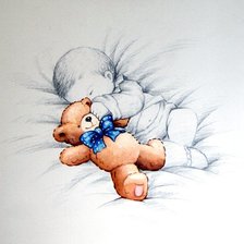 Схема вышивки «мальчик с мишкой»