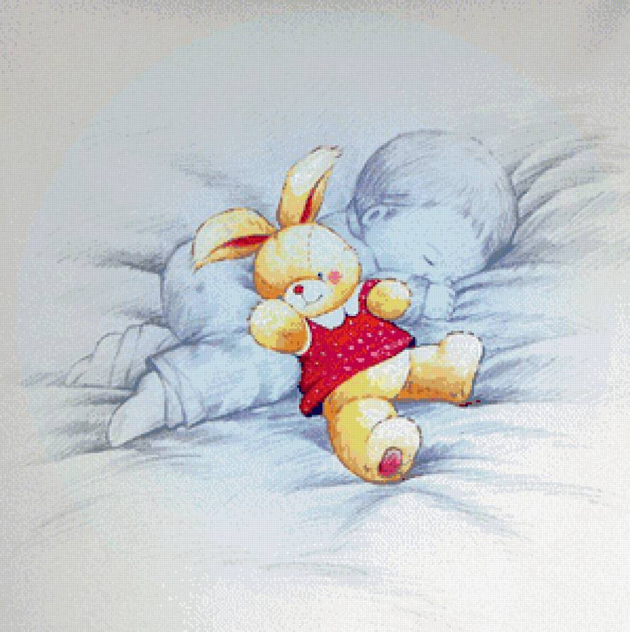 девочка с зайкой - детское, ребенок, девочка, зайка, игрушка - предпросмотр