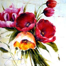 панно с тюльпанами