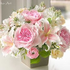 Схема вышивки «букет розовый»