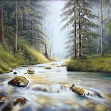 Схема вышивки «Лесная река»