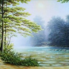 Схема вышивки «Утренняя речка»