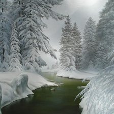 Схема вышивки «Зимняя река»