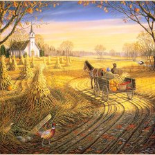 Схема вышивки «Сельская осень»