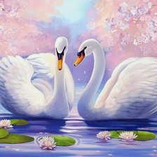 Схема вышивки «лебеди»