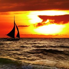 Схема вышивки «плывущий в закат»