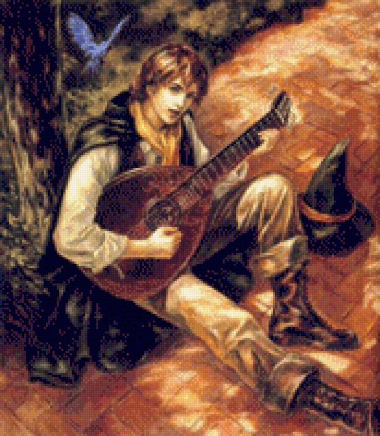 Юноша с лютней - музыкант, юноша, лютня - предпросмотр