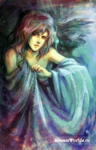 Темный ангел - девушка, фэнтези, ангел - оригинал