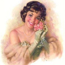 Схема вышивки «ретро леди»