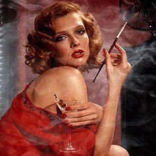 Схема вышивки «ретро леди»