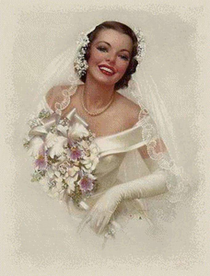 ретро леди - ретро леди, свадьба, невеста, девушка - предпросмотр