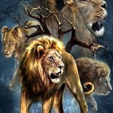 Схема вышивки «львы»