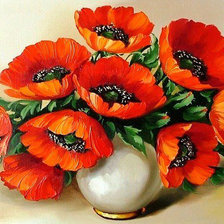 Схема вышивки «Букет красных маков»