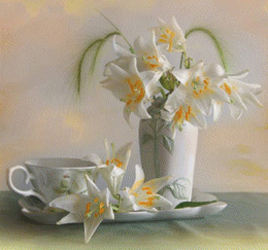 белые лилии - предпросмотр