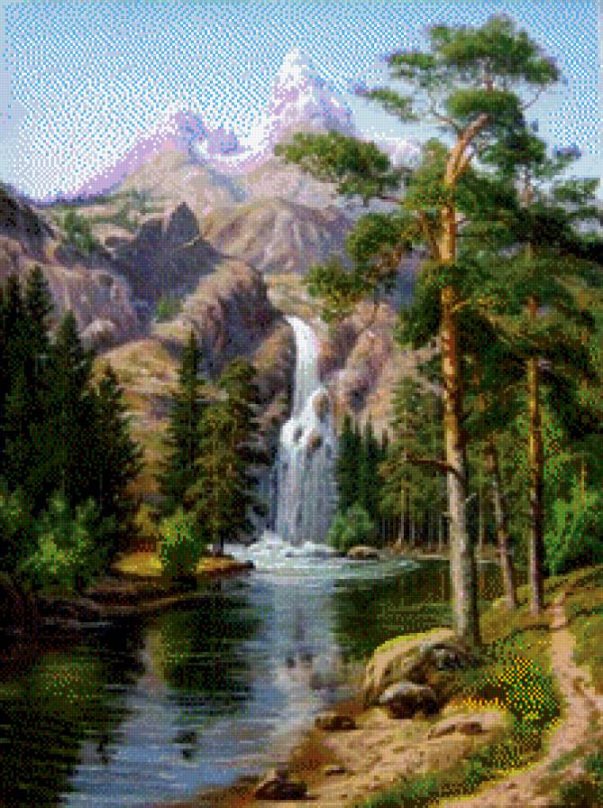 горный водопад - предпросмотр