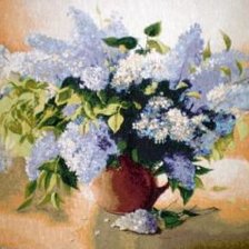 Схема вышивки «сирень»