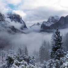 Схема вышивки «зима в горах»
