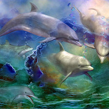 Схема вышивки «дельфины»