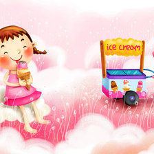 Схема вышивки «девочка с мороженым»