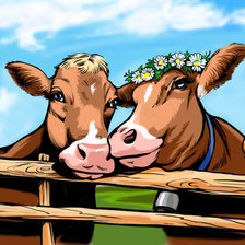 Схема вышивки «коровки»