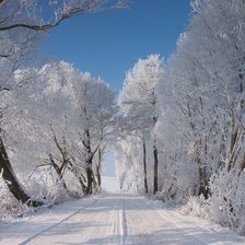 Схема вышивки «зимняя дорога»