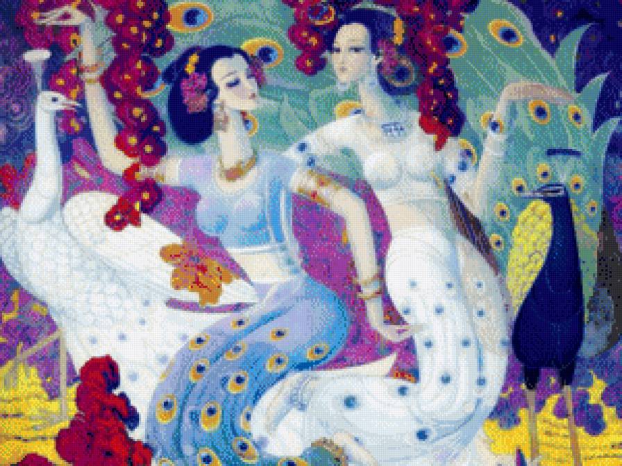 серия ,,женщины" - женщины.павлины - предпросмотр