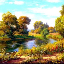 Схема вышивки «осенний пейзаж»