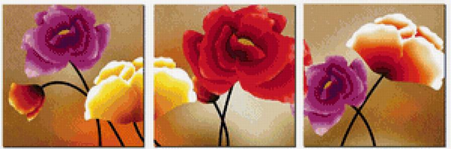 Цветы - сегментированные картины - предпросмотр