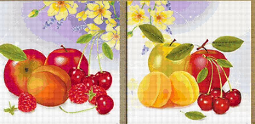 Фрукты - сегментированные картины - предпросмотр