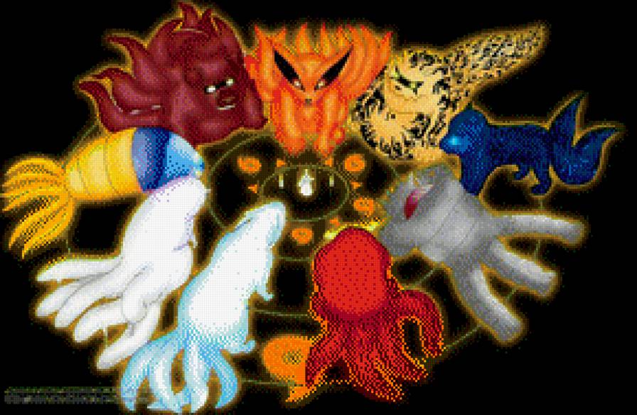 хвостатые звери наруто - хвостатые звери, наруто, аниме - предпросмотр