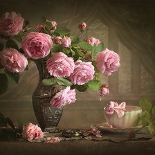 Схема вышивки «розовый натюрморт»