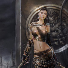 Схема вышивки «восточная воительница»