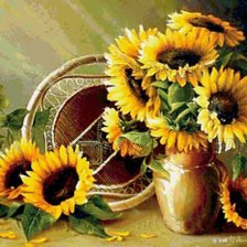 Схема вышивки «подсолнухи»