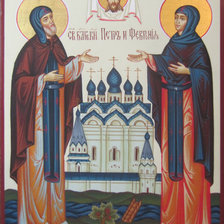 Схема вышивки «Икона Петр и Феврония»