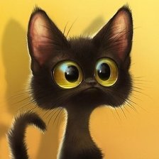 Схема вышивки «черный котенок»