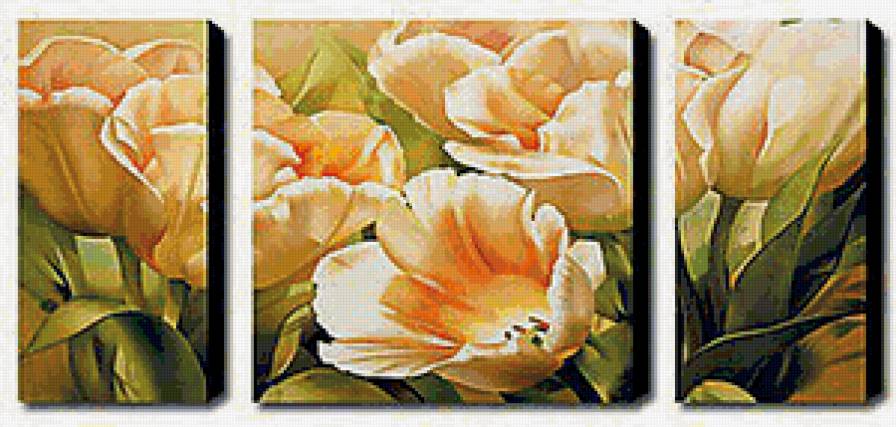 Тюльпаны - сегментированные картины - предпросмотр