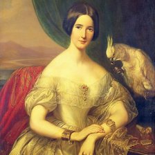 Схема вышивки «дама с попугаем»