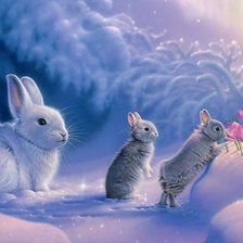 Схема вышивки «зайки»