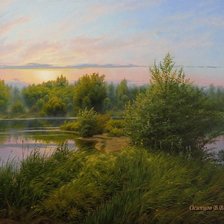 Схема вышивки «озеро»