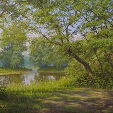 Схема вышивки «озеро»