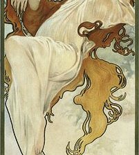 Схема вышивки «Альфонс Муха. Времена года. Лето (в зеленых тонах)»