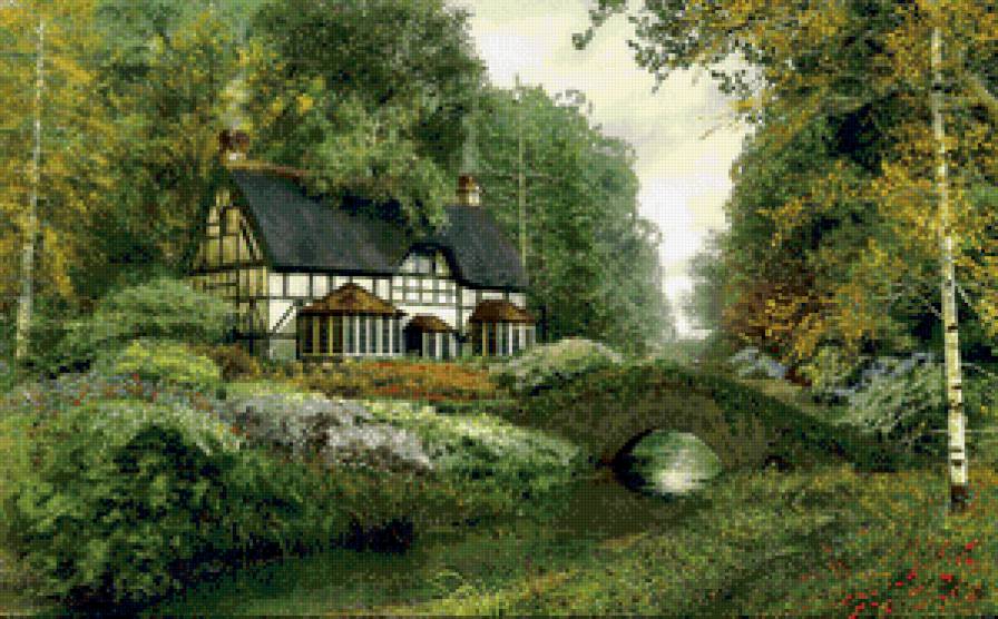 домик - пейзаж, дом, природа - предпросмотр