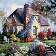 Схема вышивки «домик»