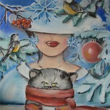 Схема вышивки «Зимняя девушка.»