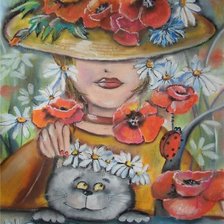 Схема вышивки «Летняя девушка.»