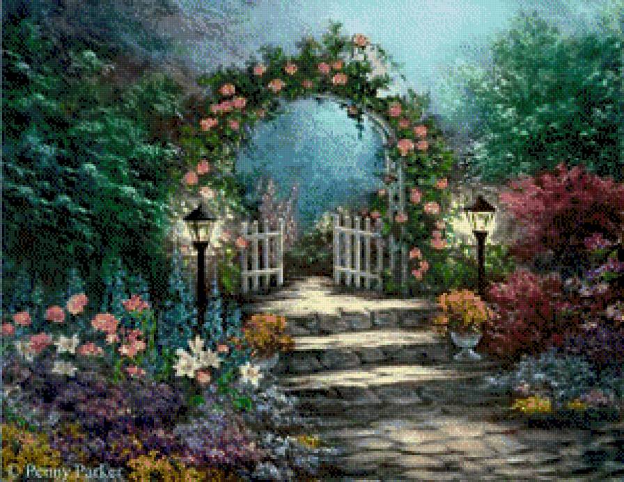 Калитка в цветах - предпросмотр