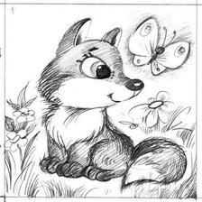 Схема вышивки «лисенок»