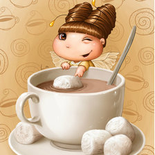 Схема вышивки «Какао с маршмелоу»