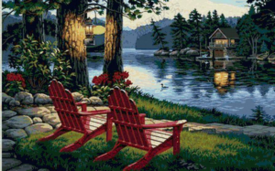 На берегу реки - природа, пейзаж - предпросмотр